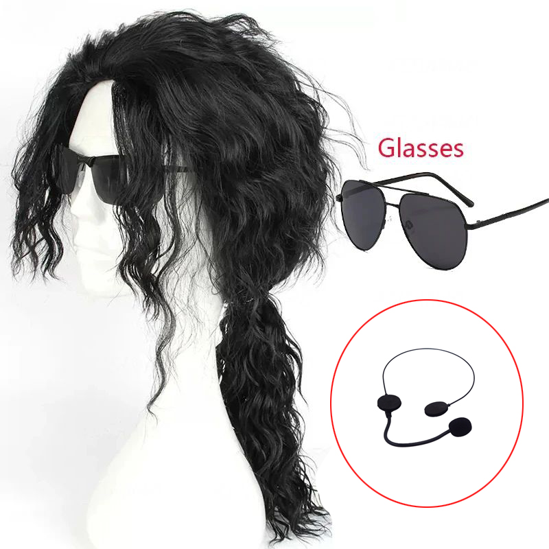 Anime Cosplay Long Black Hair - MJ 마이클 코스프레 블랙 가발 잭슨