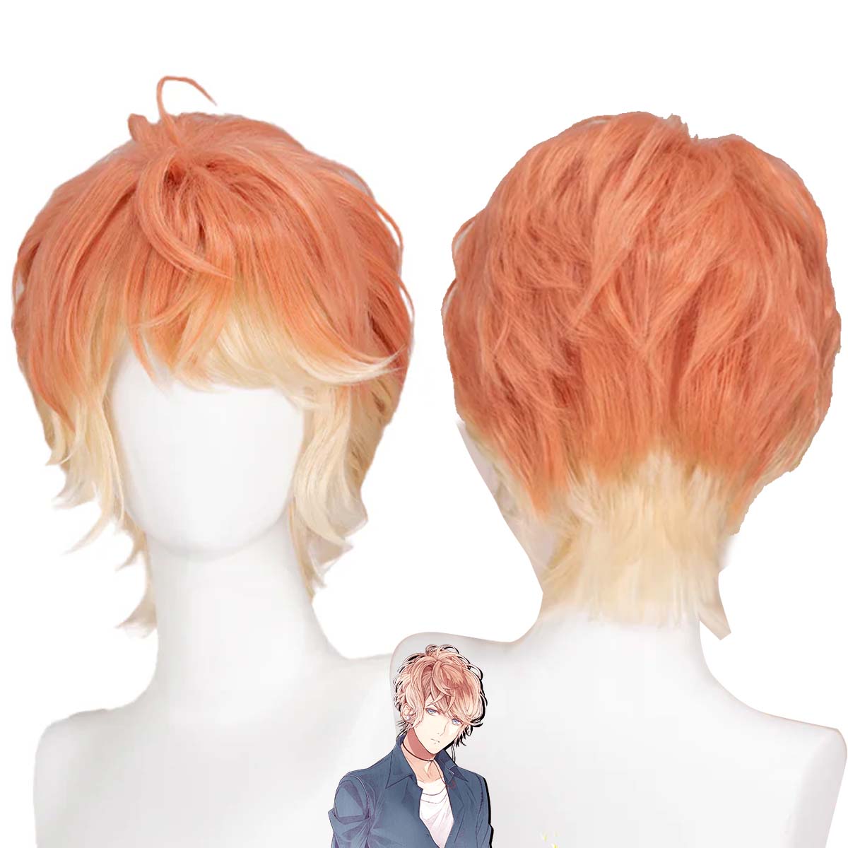 Anime Cosplay Orange Hair - 여성 DOKIDOKI 악마 연인 코스프레 사카마키