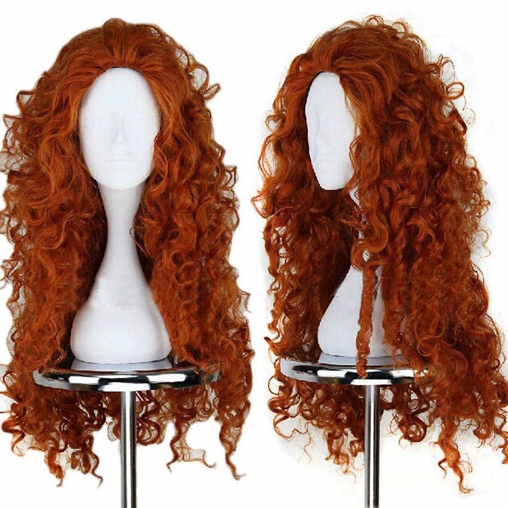 Anime Cosplay Orange Hair - 긴 오렌지색 곱슬머리 코스프레 할로윈 합성
