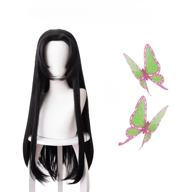 Anime Cosplay Long Black Hair - 애니메이션 Kochou Kanae 가발 Kimetsu no