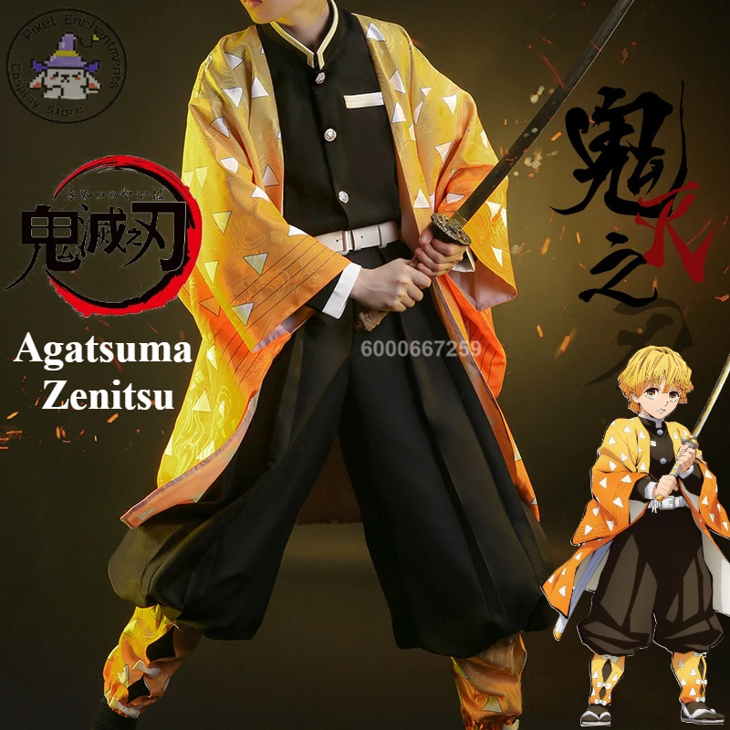 Cosplay Anime Zenitsu - 악마 슬레이어 애니메이션 Kimetsu No Yaiba