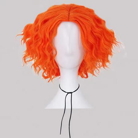 매드 해터 코스프레 가발 짧은 오렌지 곱슬 가발 이상한 - Anime Cosplay Orange Hair 리뷰 및 가격