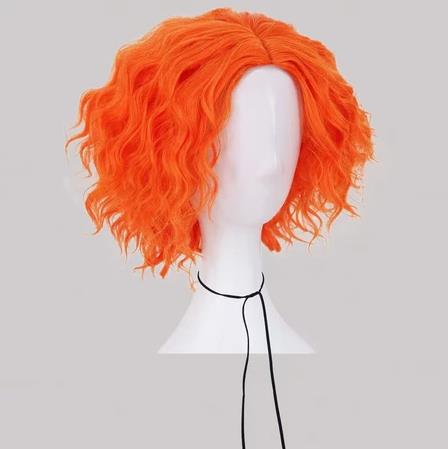 매드 해터 코스프레 가발 짧은 오렌지 곱슬 가발 이상한 - Anime Cosplay Orange Hair 리뷰 및 가격