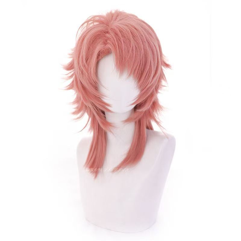사비토 코스프레 가발 핑크 오렌지 멀렛 울프컷 프리스타 - Anime Cosplay Orange Hair 리뷰 및 가격