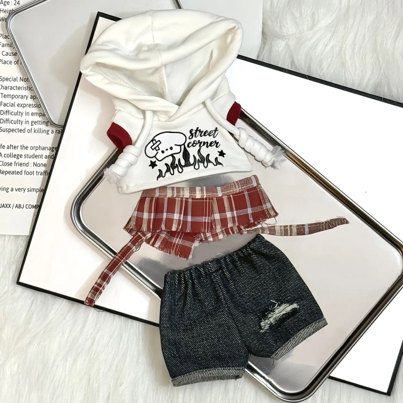 20cm 코스프레 코튼 인형 세트 미국 복고풍 인형 옷 - Anime Cosplay Clothes 리뷰 및 가격