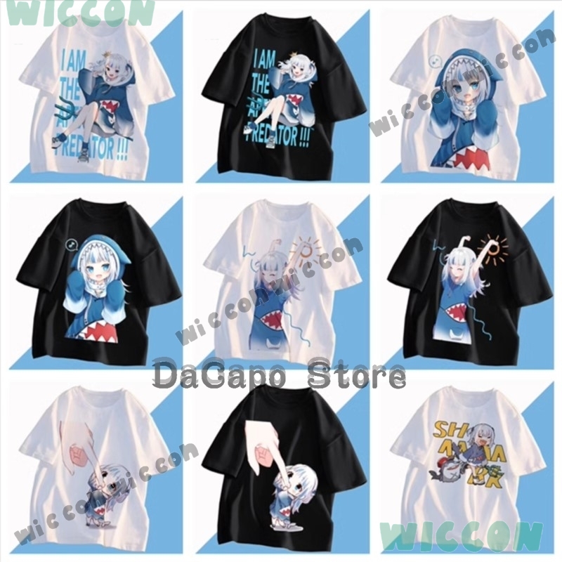 콜 티셔츠 의상 Shark Gawr Gura Youtu - Anime Cosplay Youtuber 리뷰 및 가격