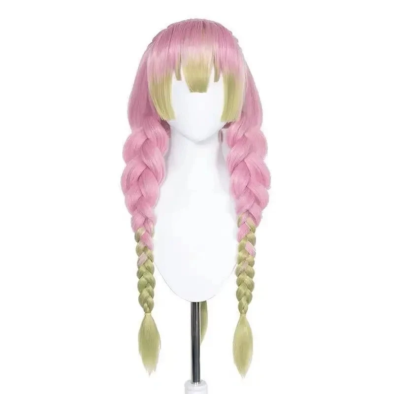 미츠리 칸로지 코스프레 가발 롱 핑크 그린 내열성 헤어 - Cosplay Anime Zenitsu 리뷰 및 가격