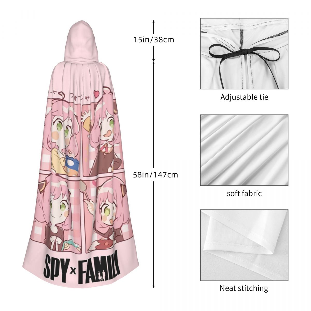스파이 X 패밀리 아냐 포저 롱 후드 망토 마녀 중세  - Anime Cosplay Anya 리뷰 및 가격