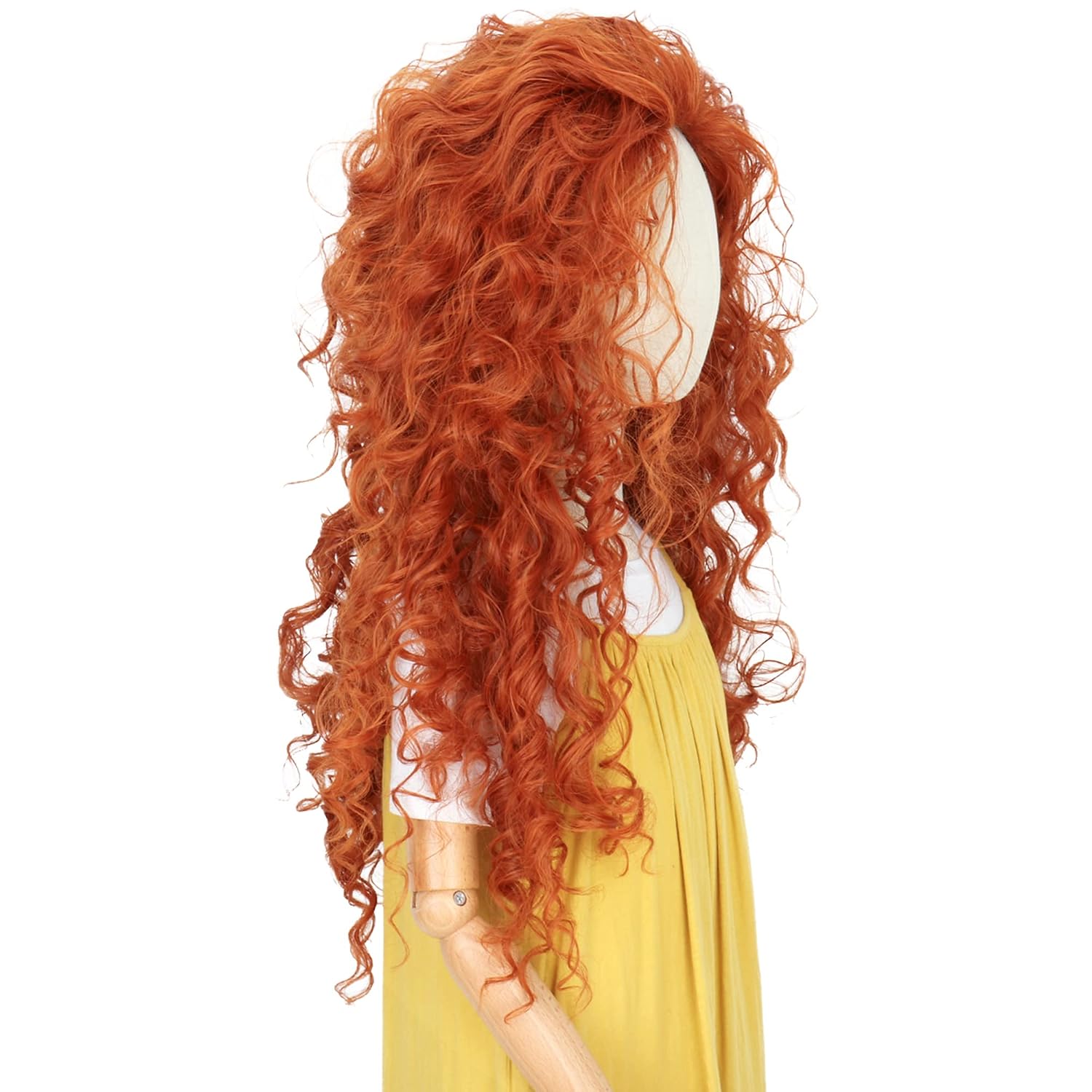 긴 오렌지색 곱슬머리 코스프레 할로윈 합성 섬유 가발  - Anime Cosplay Orange Hair 리뷰 및 가격