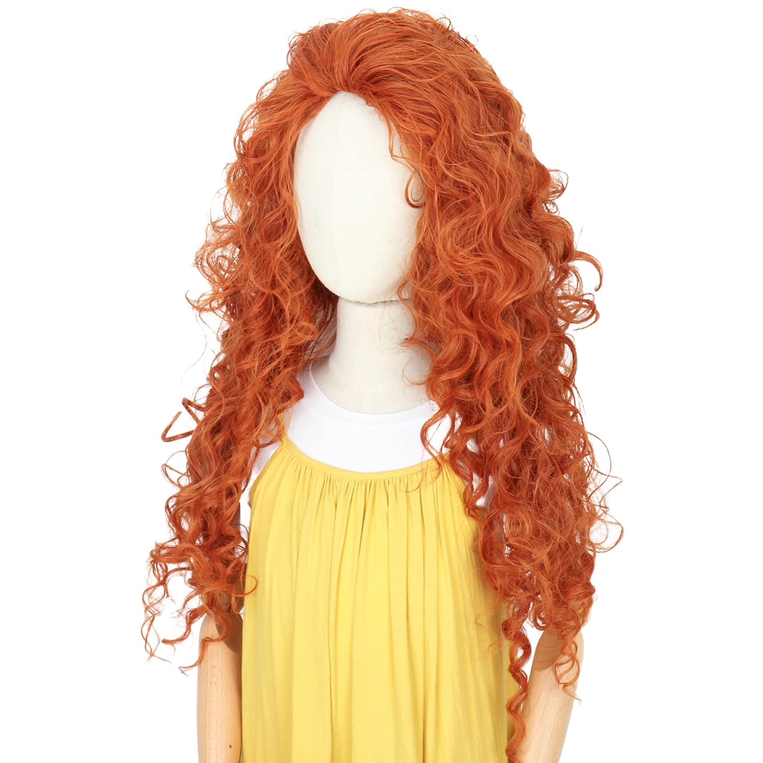 긴 오렌지색 곱슬머리 코스프레 할로윈 합성 섬유 가발  - Anime Cosplay Orange Hair 리뷰 및 가격