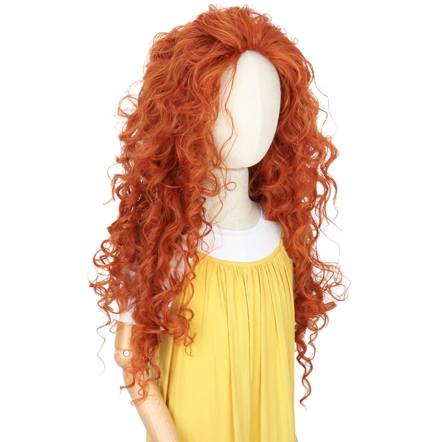 긴 오렌지색 곱슬머리 코스프레 할로윈 합성 섬유 가발  - Anime Cosplay Orange Hair 리뷰 및 가격