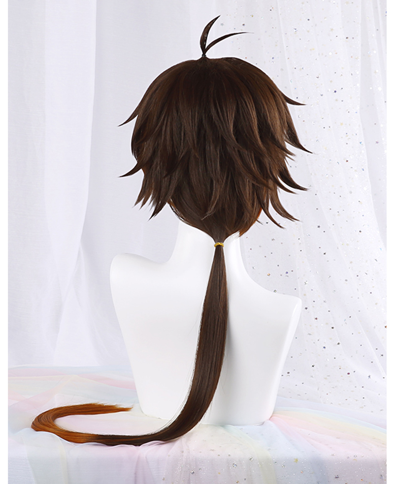 고품질 게임 Genshin Impact Zhongli  - Anime Cosplay Orange Hair 리뷰 및 가격