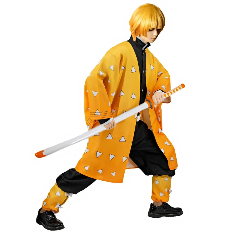 새로운 할로윈 코스프레 애니메이션 악마 슬레이어 아가츠 - Cosplay Anime Zenitsu 리뷰 및 가격