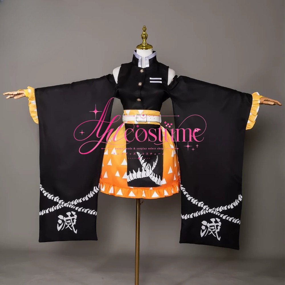 카마도 탄지로 아가츠마 젠이츠 코스프레 의상 오프숄더  - Cosplay Anime Zenitsu 리뷰 및 가격